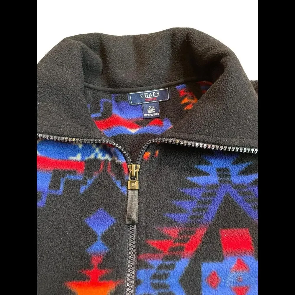 Ralph Lauren Chaps Aztec BlackFleece Vest Southwestern Sunset Full Zip Womens XS - Picture 5 of 10